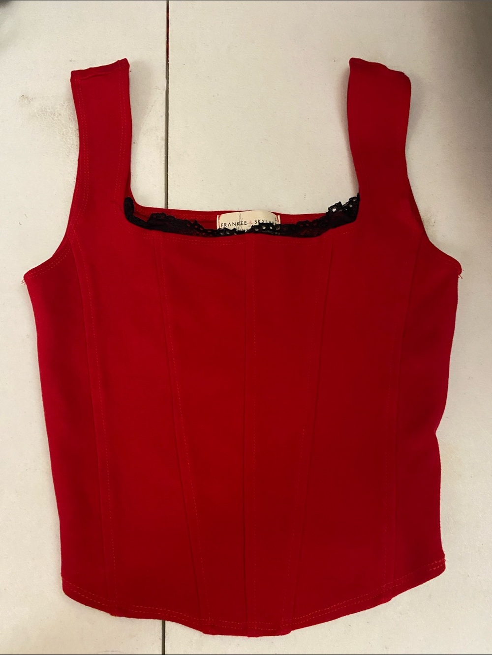 Frankee & Skylar fire Red stretch corset vest top S❤️